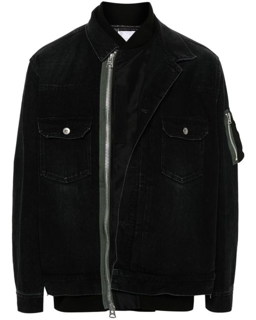 Sacai layered denim jacket