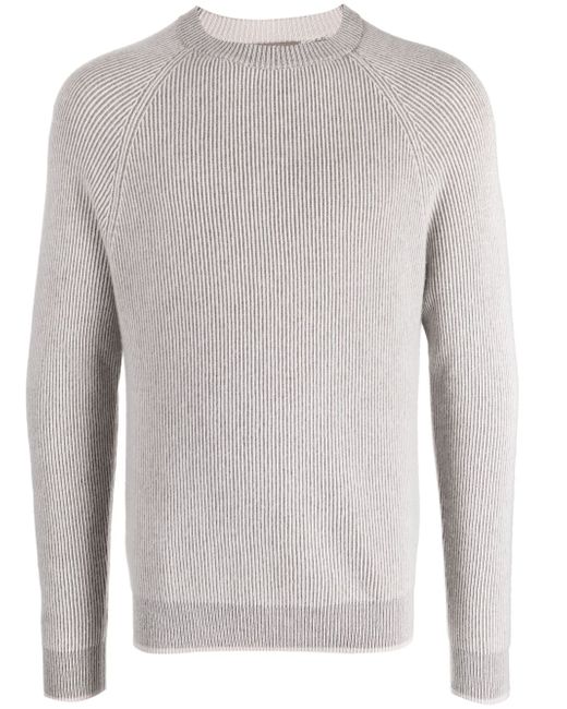 N.Peal two-tone ribbed-knit cashmere jumper