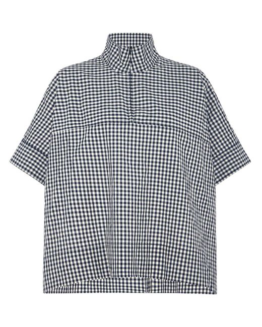 Rosetta Getty gingham quarter-zip shirt