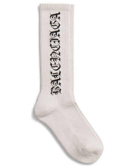 Balenciaga Gothic logo cotton-blend socks