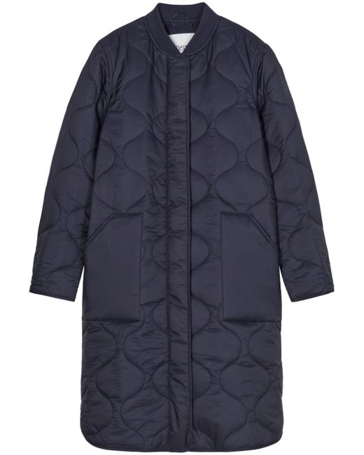 Closed single-breasted quilted coat