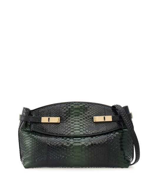 Ferragamo snakeskin-effect leather clutch bag
