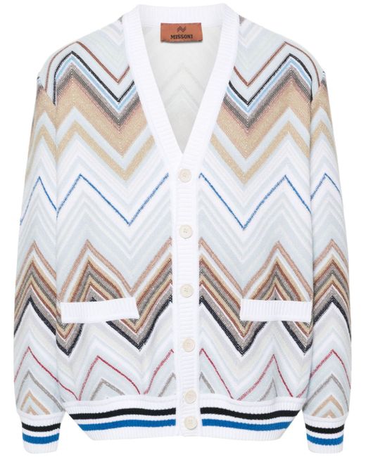 Missoni zigzag-woven knitted cardigan