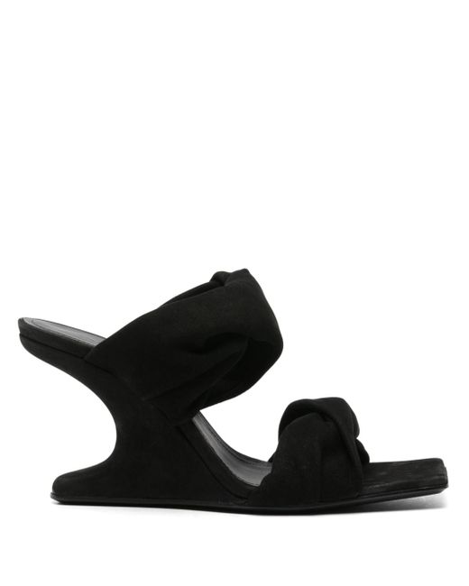 Rick Owens Cantilever 8 110mm twisted suede mules