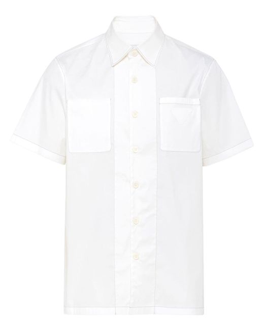 Prada triangle-logo short-sleeve shirt