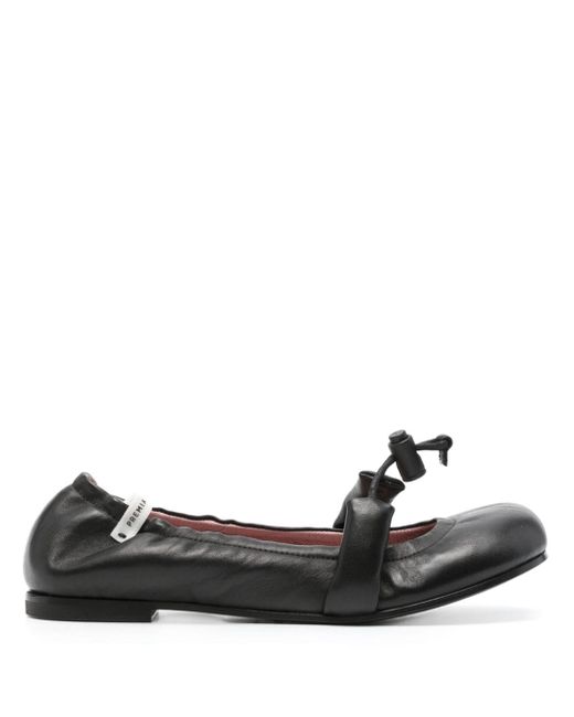 Premiata elasticated leather ballerina shoes
