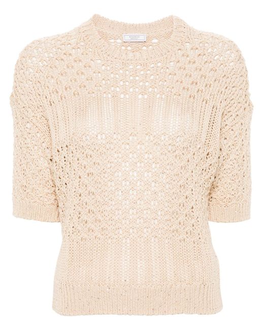 Peserico sequin-embellished knitted top