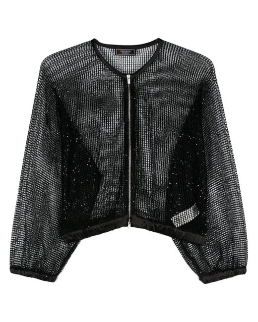Peserico sequin-embellished mesh jacket