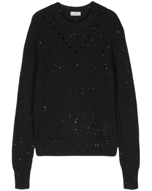 Peserico sequined chunky-knit jumper