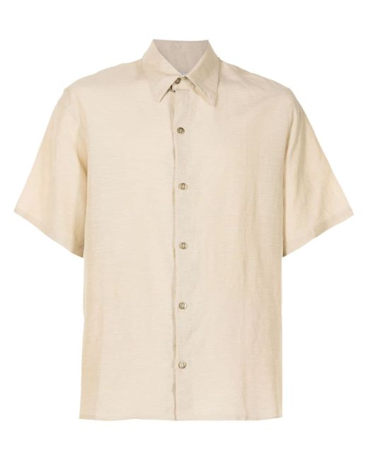 Amir Slama x Mahaslama Poseidon-print linen-blend shirt