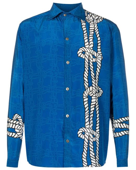 Amir Slama x Mahaslama knot-print satin shirt