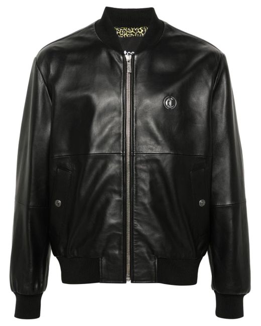 Just Cavalli leather bomber jacket