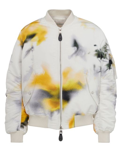 Alexander McQueen Obscured Flower padded bomber jacket