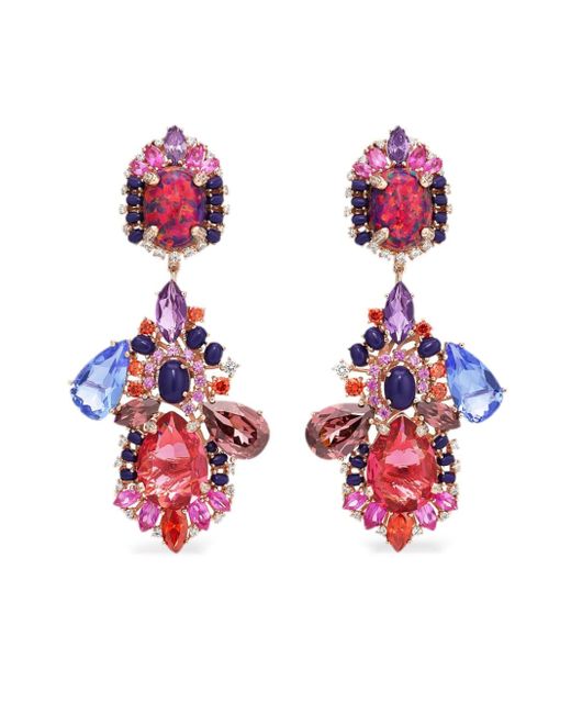 Anabela Chan 18kt rose gold multi-stone chandelier earrings