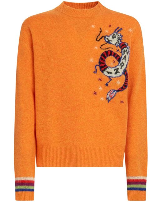 Marni intarsia-knit wool blend jumper