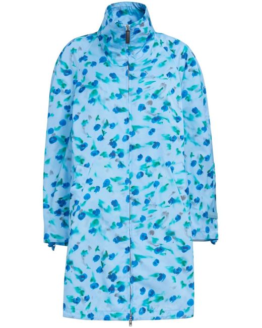 Marni floral-print ruched midi coat