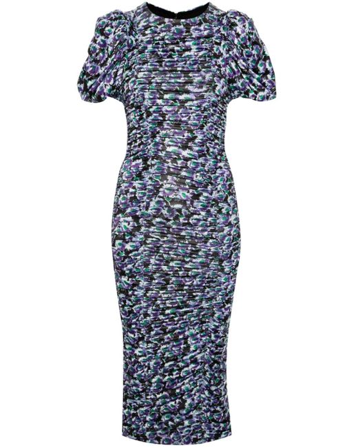 Rotate Birger Christensen floral-print ruched midi dress