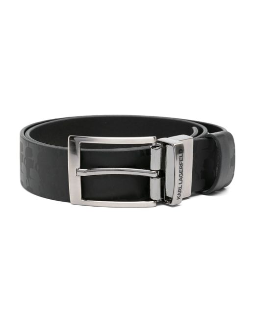 Karl Lagerfeld logo-print buckled leather belt