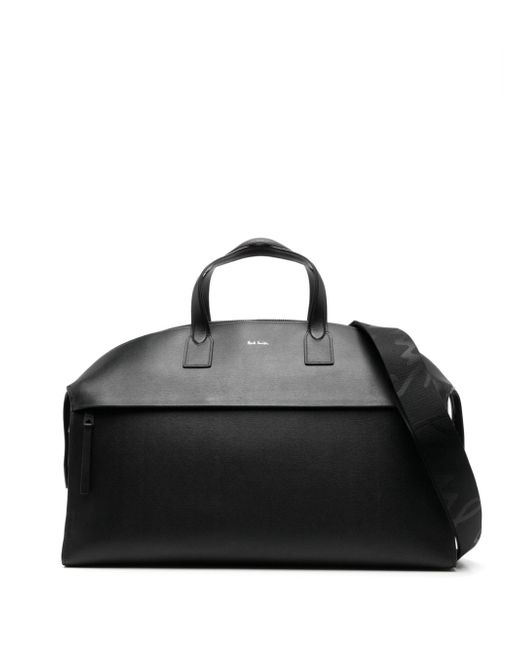 Paul Smith logo-stamp leather duffle bag
