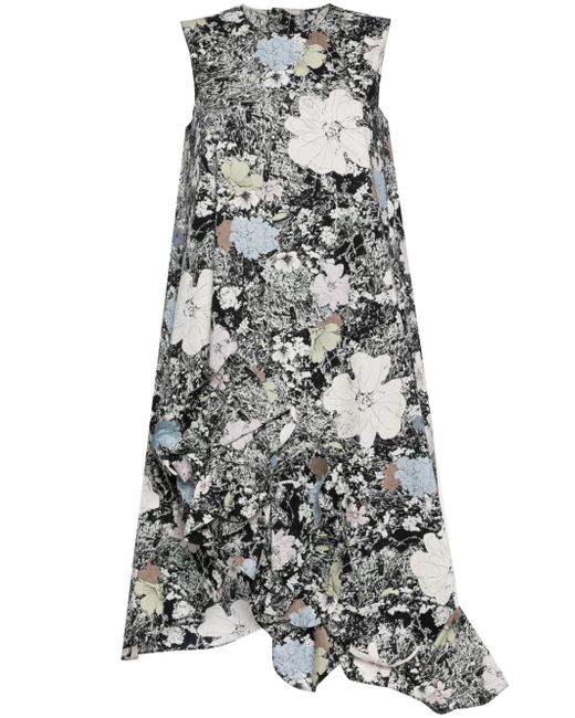 Jnby floral-print cotton midi dress