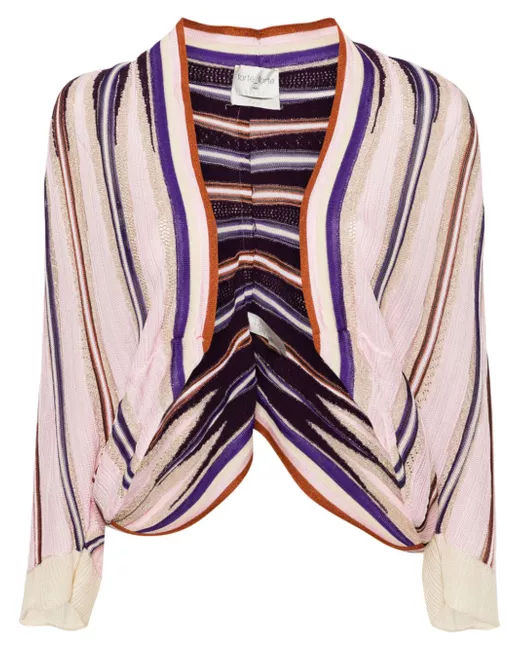 Forte-Forte striped batwing-sleeve cardigan