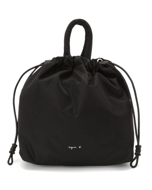 Agnès B. logo-print drawstring backpack