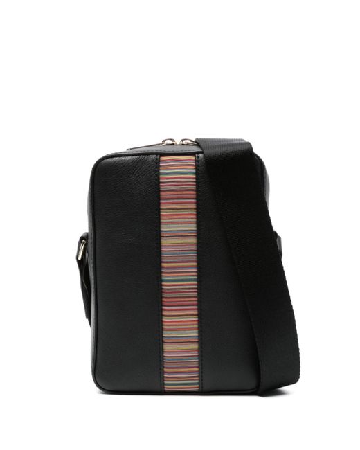 Paul Smith artist-stripe leather messenger bag