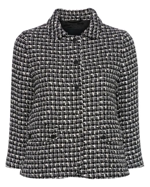 Herno three-quarter sleeve tweed jacket