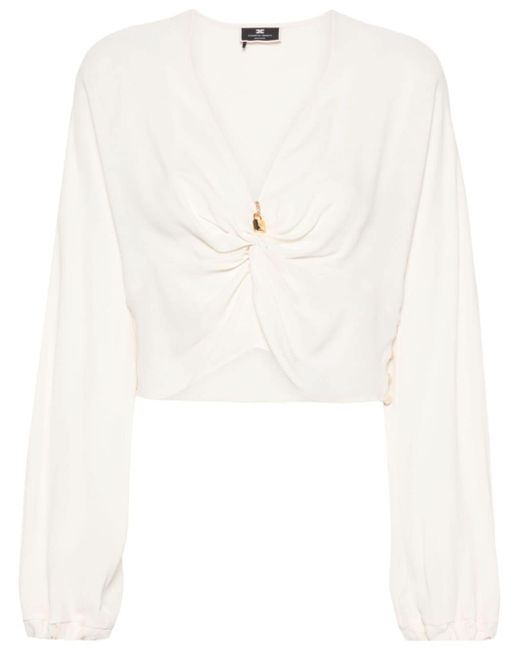 Elisabetta Franchi cropped georgette blouse