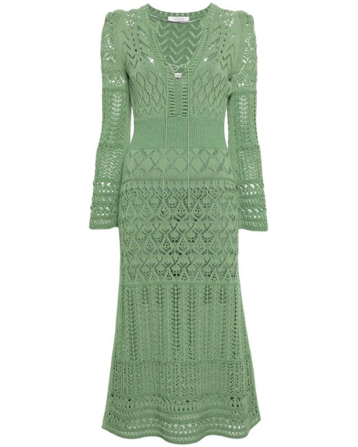 Dorothee Schumacher long-sleeved A-line crochet midi-dress