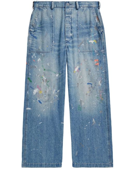 Polo Ralph Lauren paint splatter-print straight-leg jeans
