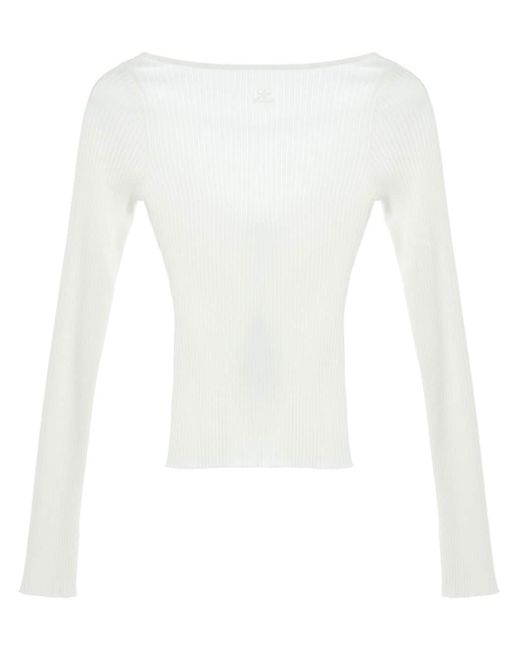 Courrèges scoop-back ribbed-knit top