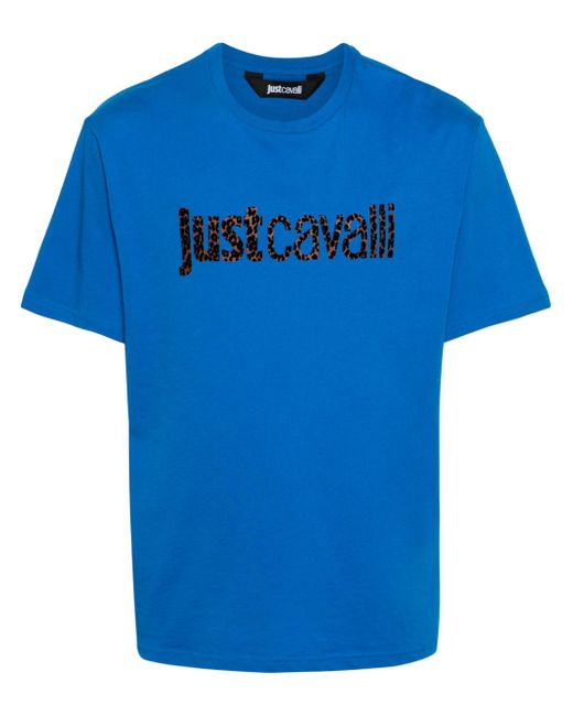 Just Cavalli flocked-logo T-shirt
