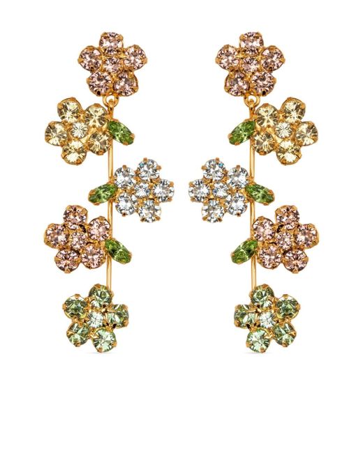 Jennifer Behr 18kt plated Verity crystal drop earrings