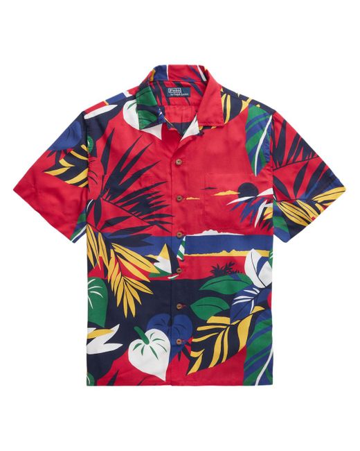 Polo Ralph Lauren graphic-print notched-collar shirt