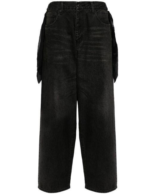 Undercover draped-detail wide-leg jeans