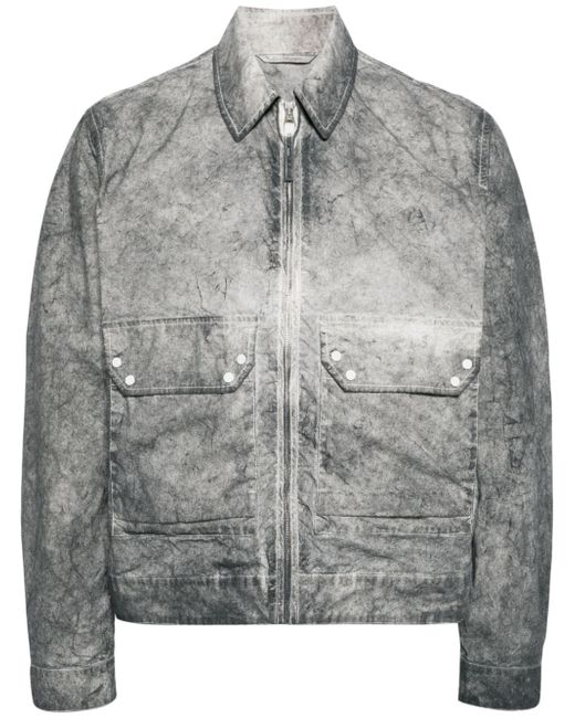 Ten C zip-up distressed-effect shirt jacket