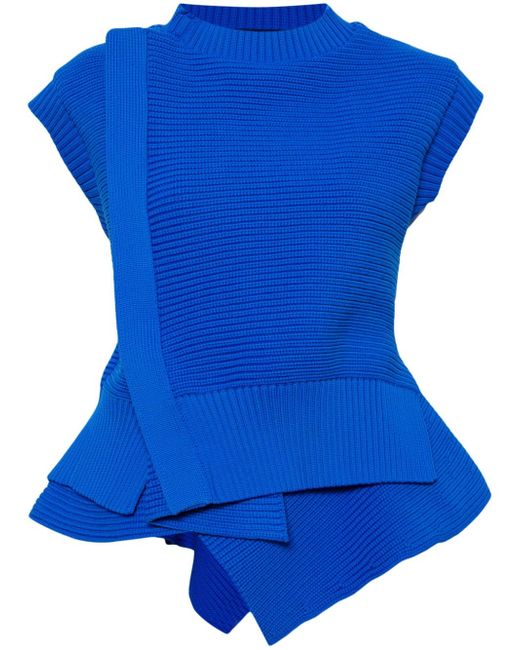 Sacai layered sleeveless knit top