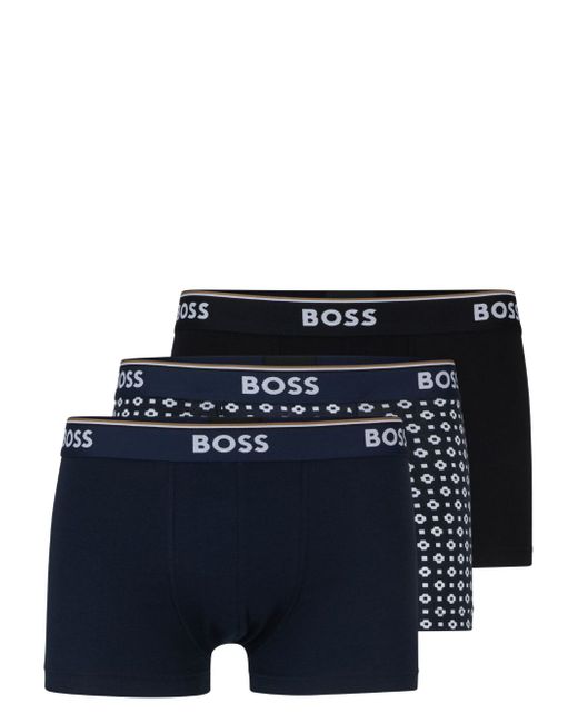 Boss logo-waistband briefs set of three