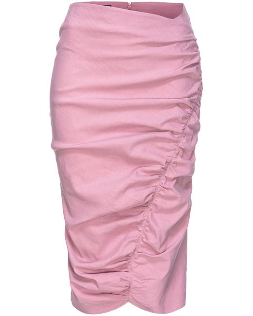 Pinko asymmetric ruched midi skirt