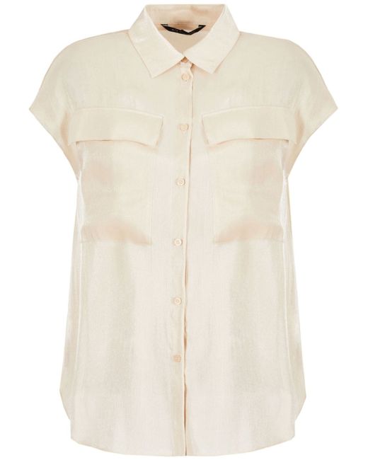 Armani Exchange flap-pocket crepe shirt