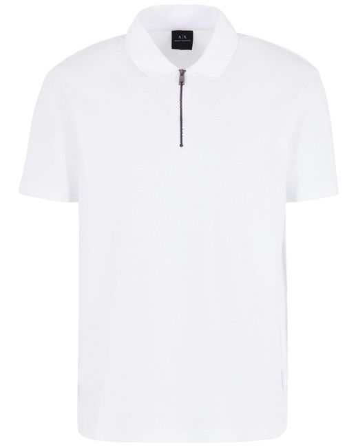 Armani Exchange logo-print zipped polo shirt