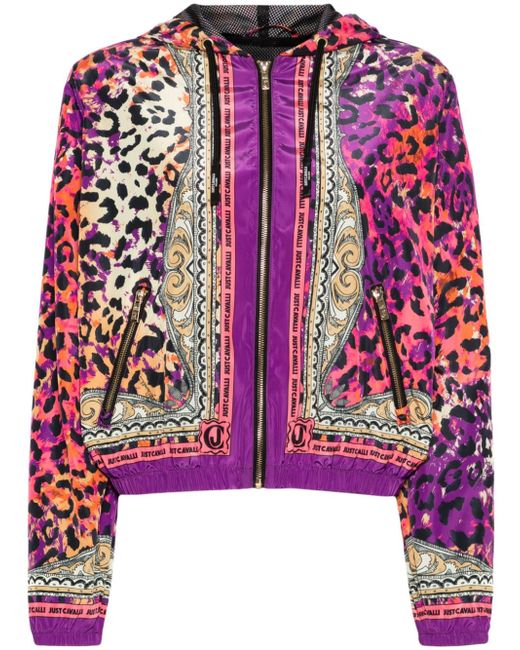 Just Cavalli leopard-print hooded jacket