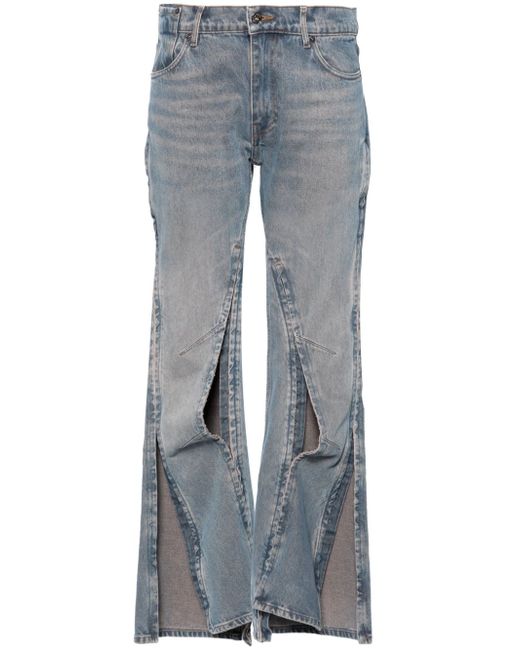 Y / Project Hook and Eye low-rise flared jeans