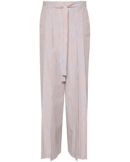 Alberta Ferretti striped pleated wide trousers
