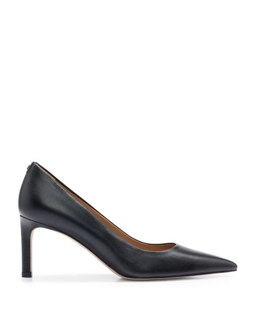 Boss 70mm pointed-toe leather pumps