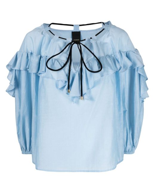 Pinko tied-neck ruffled blouse