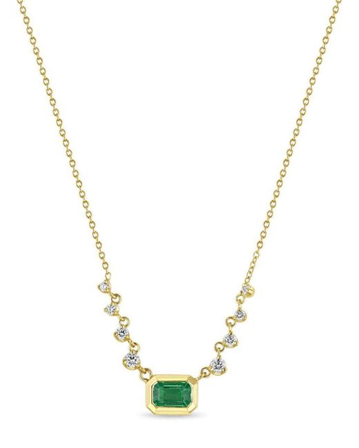 Zoe Chicco 14kt yellow emerald and diamond necklace