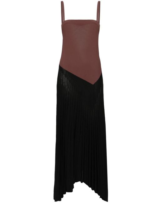 Mrz colour-block plissé maxi dress