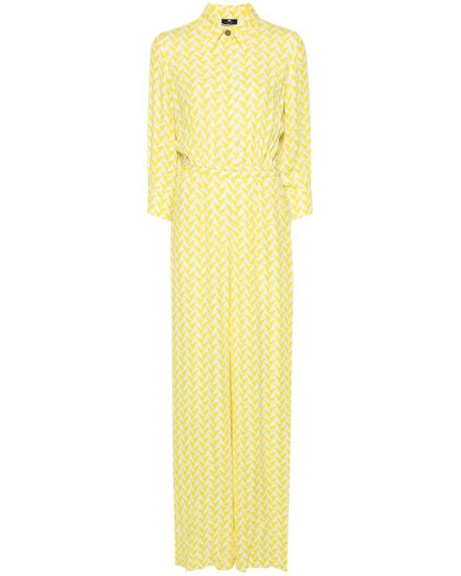 Elisabetta Franchi geometric-print georgette jumpsuit